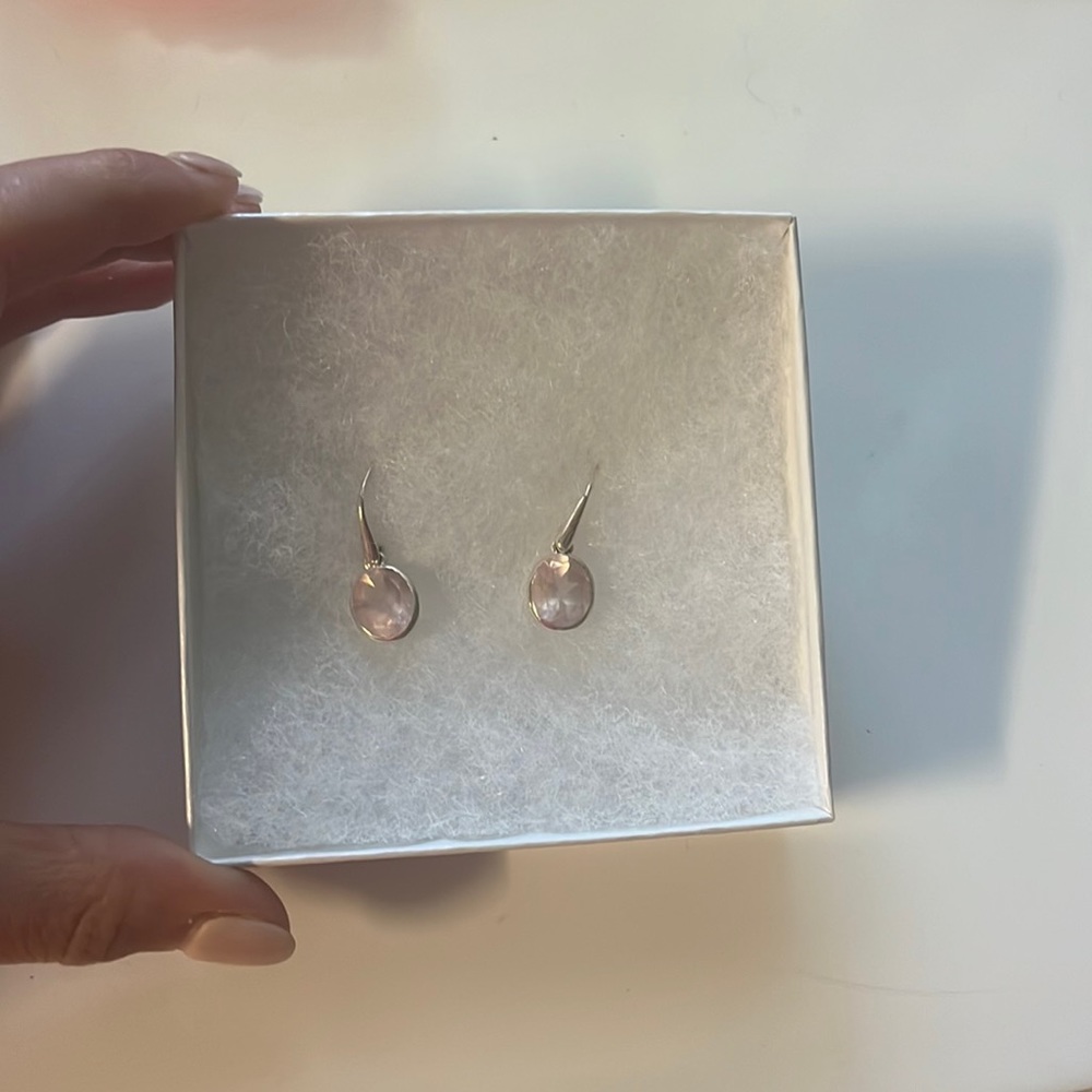 Crafty yankee sterling silver earrings with light pink gems